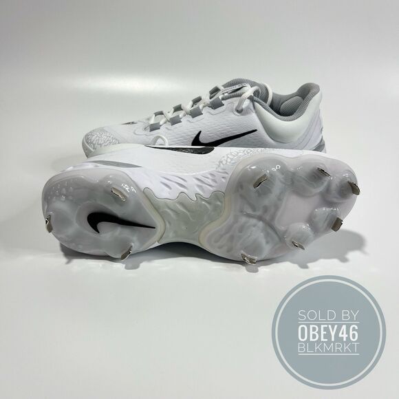 Nike Alpha Huarache Elite 4 Metal Baseball Cleats White FD2745-100 Size 10 - Picture 4 of 5